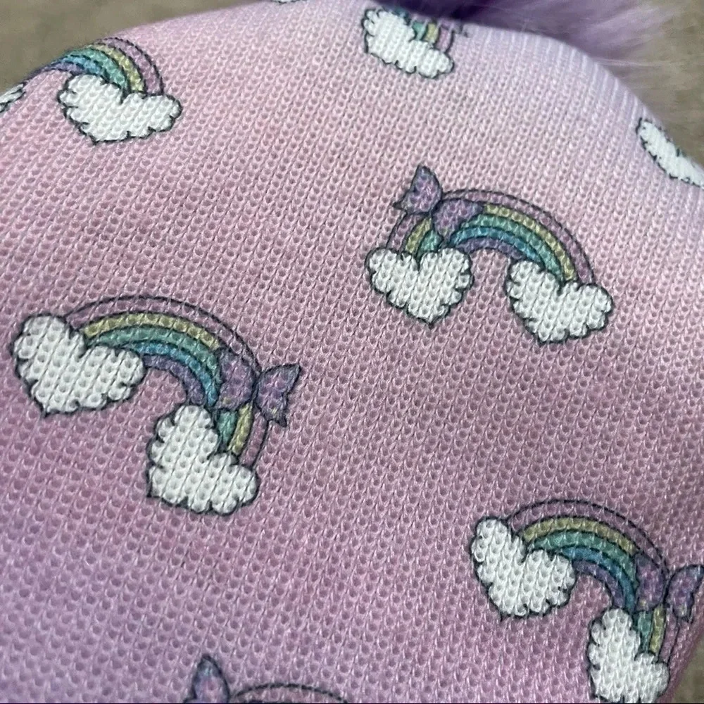 OMG Accessories Rainbow Dream Pom Pom Beanie